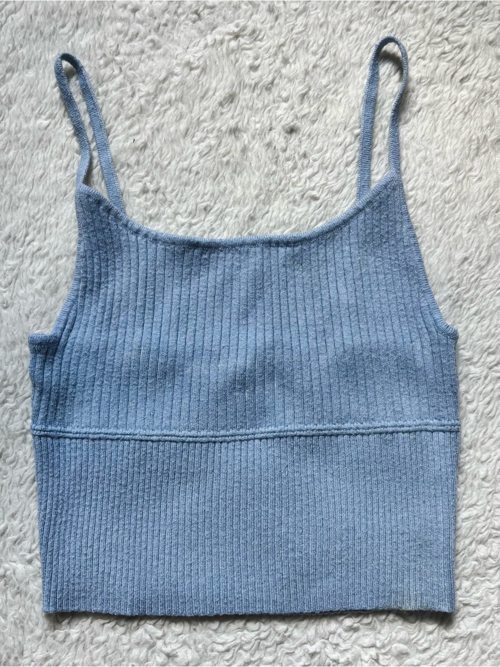 La Hearts Pacsun Light Blue Ribbed Knit Cami Tank